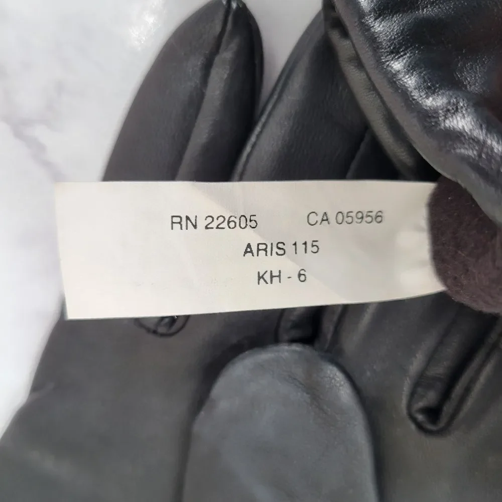 Aris Black Leather Women's Driving Gloves